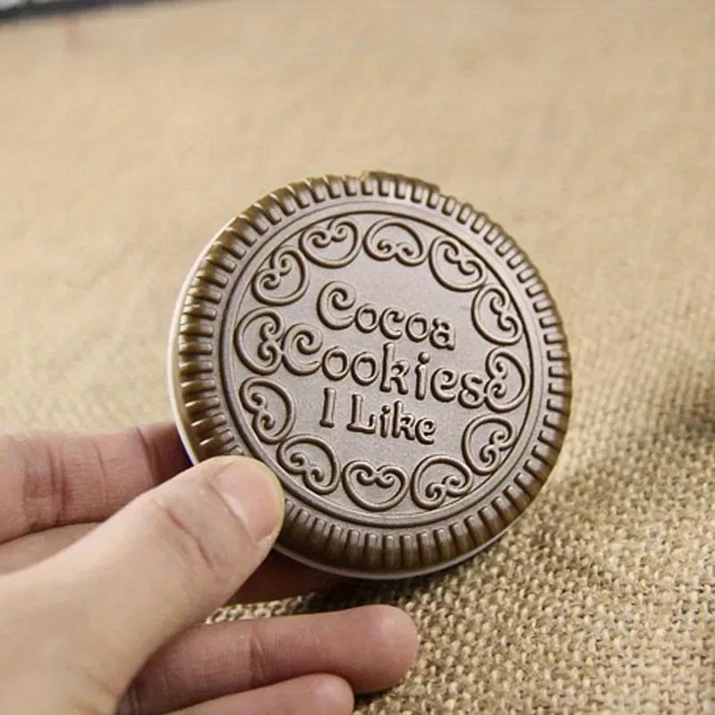 1pc Chocolate Biscuit Small Folding Makeup Mirror, with Comb Cute Outside Pocket Mirrors Travel Vacation,Women'S Makeup Mirror