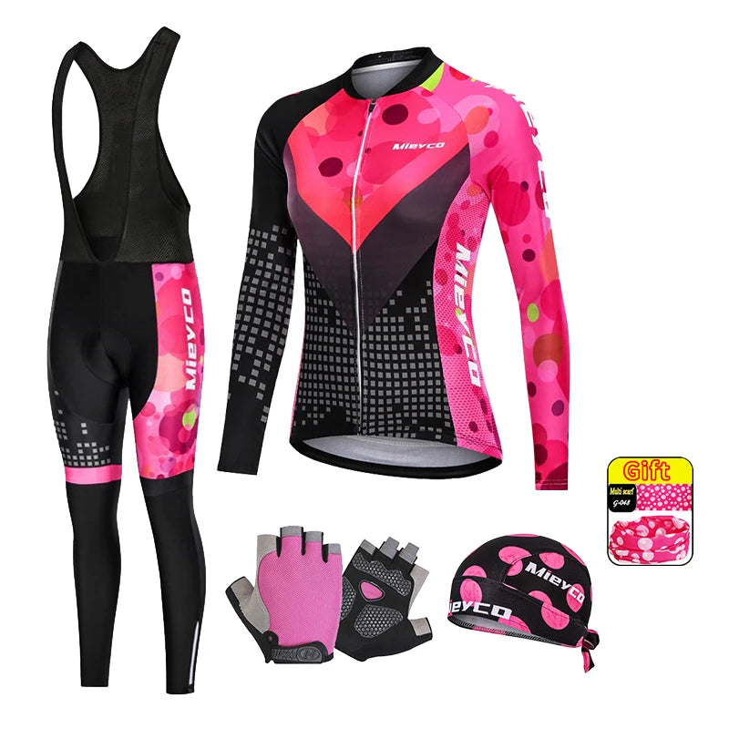 Women's Long Sleeve Cycling Jersey Quick Dry Breathable MTB Road Bike Riding Shirt Slim Fit Bicycle Racing Sportswear