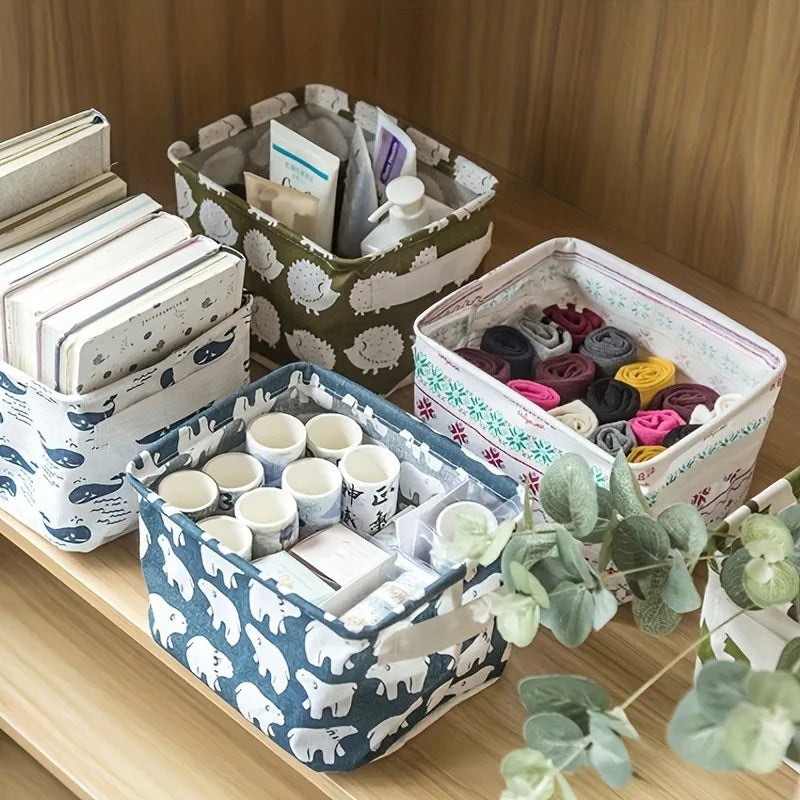 1pc Folding Storage Basket,Desktop Organizer,Storage Container,Shelf Baskets,Miscellaneous Items Organizing Box.storage bags