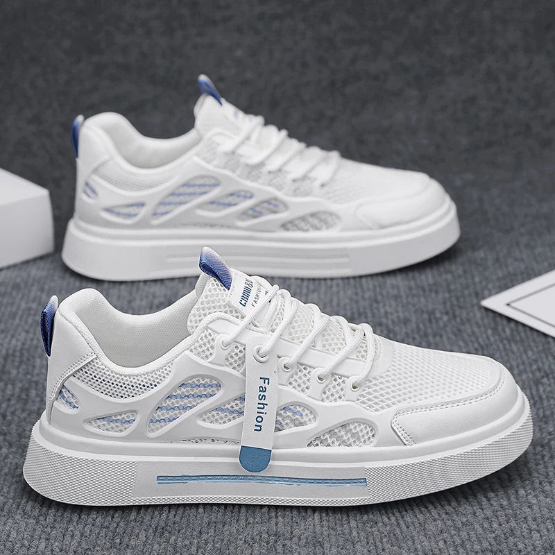 Students' mesh casual shoes four seasons breathable soft-sole anti-slip men's outdoor walking shoes fashion sneakers flat shoes