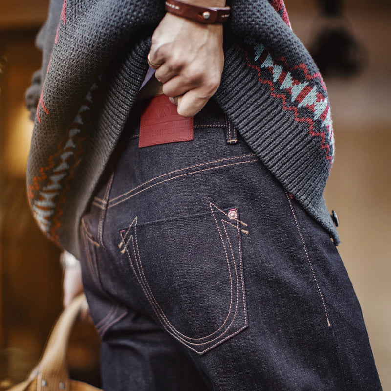 Maden Vintage 10.9oz Selvedge Raw Denim Jeans for Men Indigo Redline Straight Leg Pants Zip Fly Casual Trousers for Fall Winter