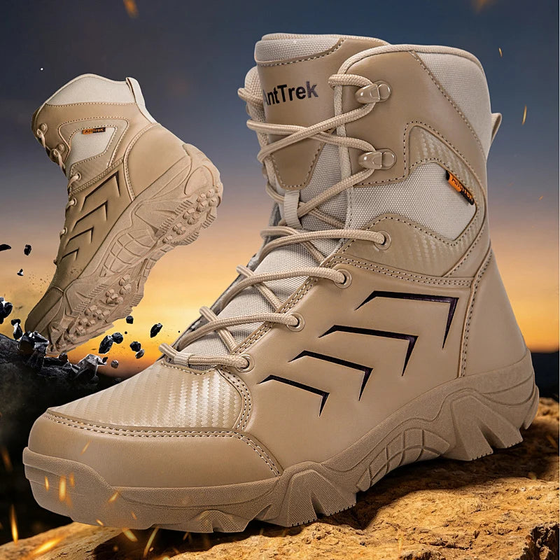 Men's Combat Boots Four seasons Light Breathable Casual Hiking Walking Boots Outdoor Jungle Anti-slip High top Training Boots