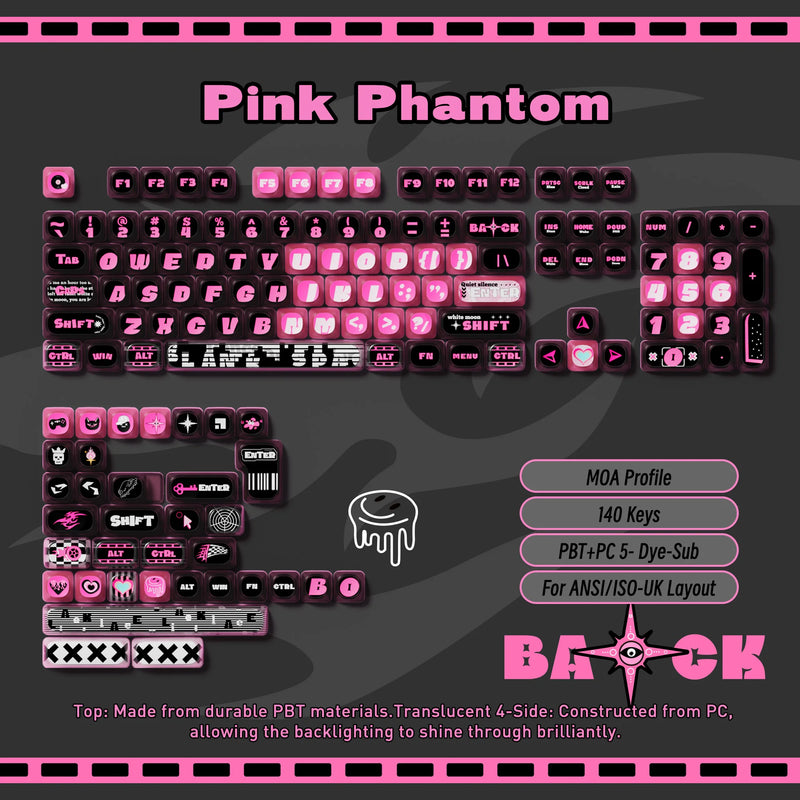 Akko Original Cute Theme MOG/MOA/MAO Profile PBT Keycap Set 5-side Dye-sub ANSI/ISO Layout Girl Keycaps Gift Round Bun Mushroom