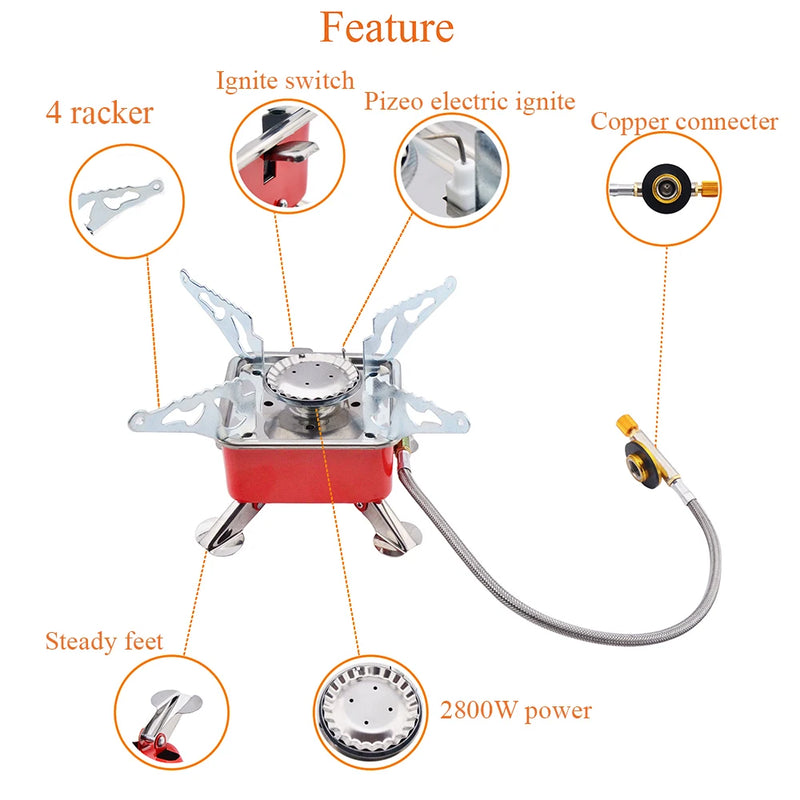 Foldable Mini Square Stove Portable  Heater  Cover Camping Cooking Utensil Ultra-Light Travel Cookware For Hiking Fishing