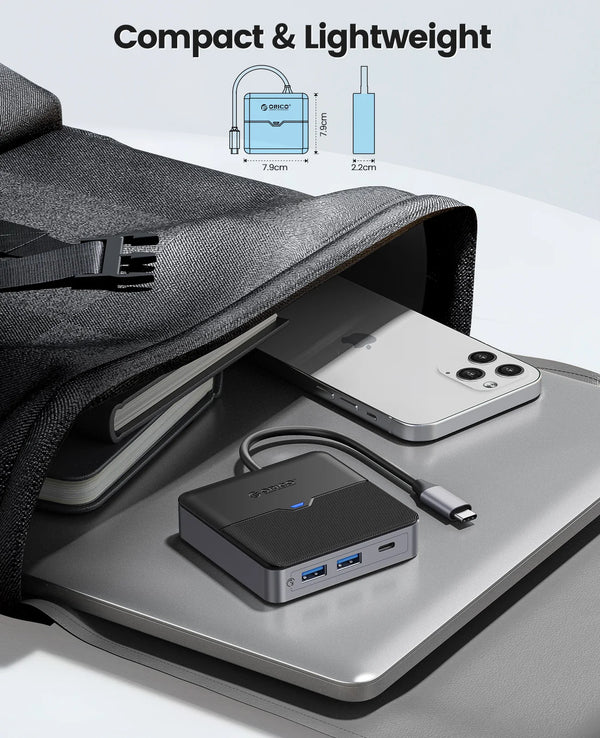ORICO Type C Docking Station USB 3.0 HUB 4K60Hz HDMI-compatible RJ45 PD Adapter for Macbook iPad Air M1 PC Accessories Splitter