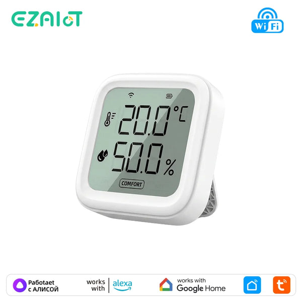 Tuya WiFi Temperature Humidity Sensor Tuya Mini Hygrometer Thermometer Smart Home Linkage Control Works Alexa Google Assistant