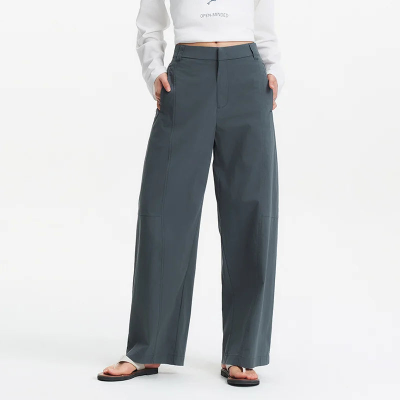 Semir Women Pants Woven 2026 Wide Leg Soft Drape Loose Fit Commuter Urban Casual Everyday Style Soft Comfortable Daily Wear