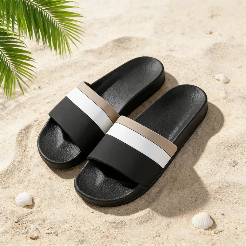 Men's fashion slip on slippers summer new soft-sole anti-slip comfort breathable lightweight casual slippers outdoor beach shoes