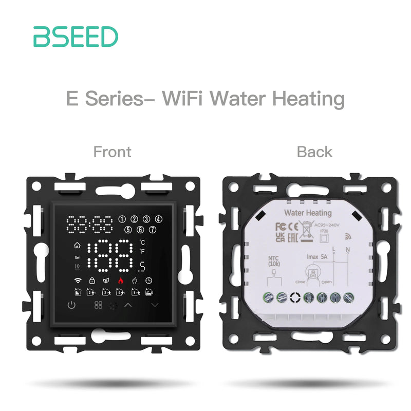 BSEED Smart WiFi Thermostat for Floor Heating/Boiler/Water Function Part Thermostat Controller Glass Panel Tuya APP Control