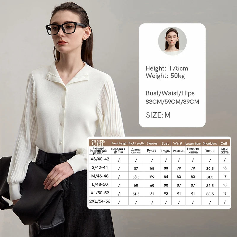 AMII Women's Cardigan Minimalist Half High Collar Cardigans Lady 2026 Autumn New Long Sleeves Slim-fit Female Sweater 12523097