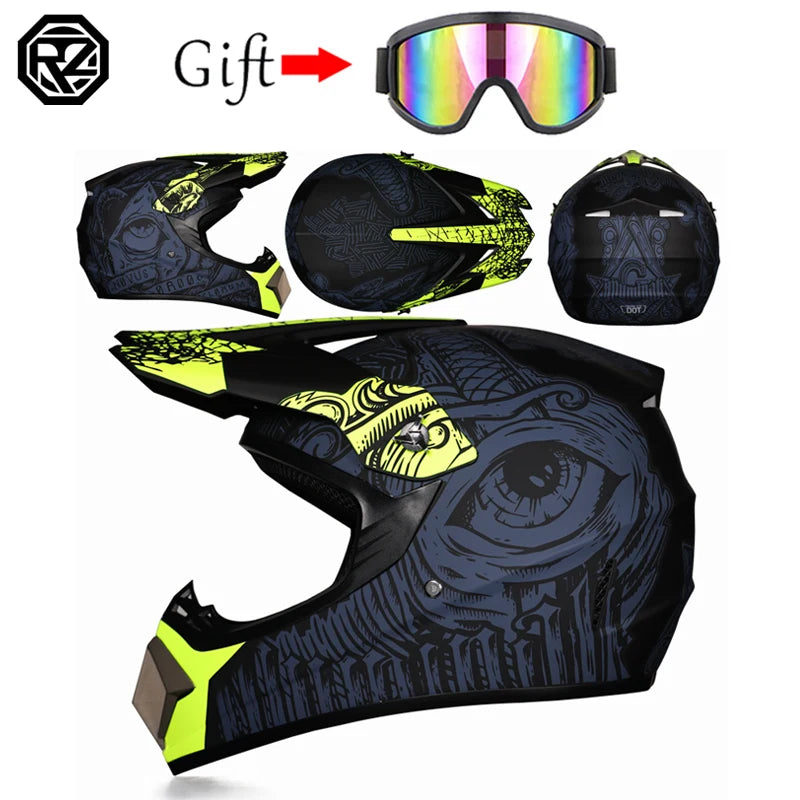 Off Road Motorcycle Helmet DOT Certified Motocross Dirt Bike Helmet ATV MX Downhill Racing Full Face Helmet Casco Moto Capacete