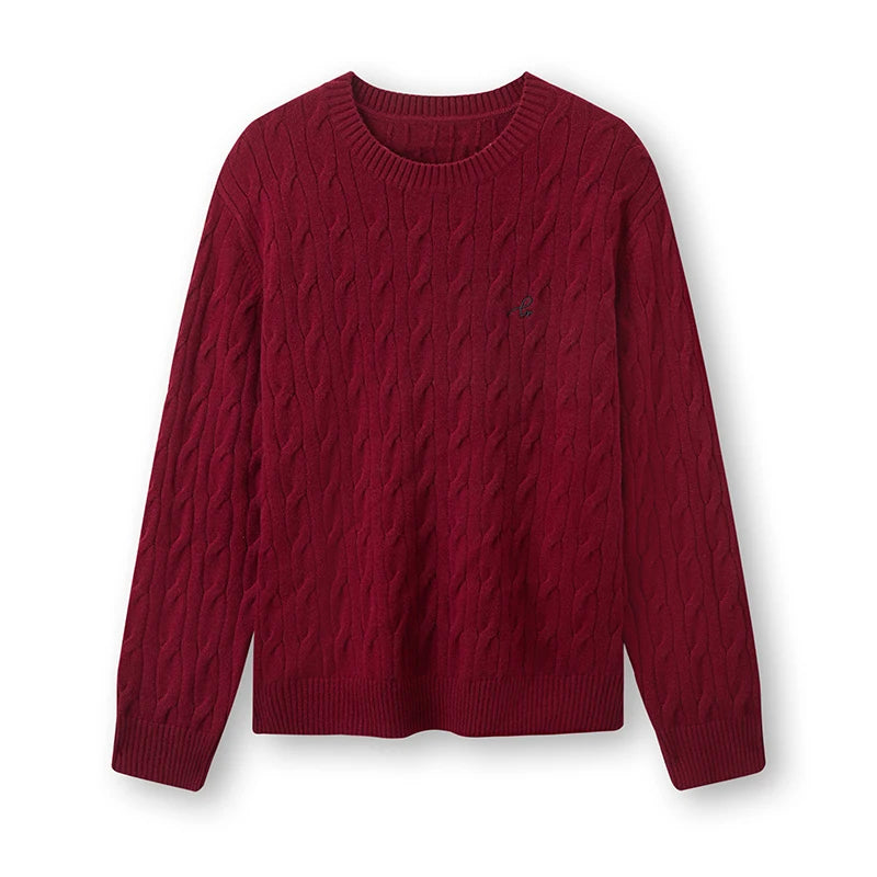 Semir Men Knit Sweater Vintage Style Cable Knit 2026 New Winter Daily Wear Urban Casual Style Cold Weather Layering