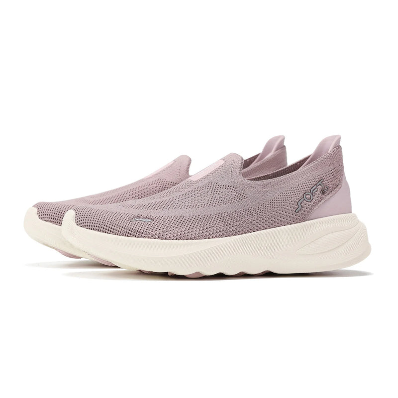 Li-Ning Women's SOFT GO 2 KNIT Slip-on Casual Walking Shoes Breathable Cushion Flexible LiNing Comfortable Sneakers AGLV018