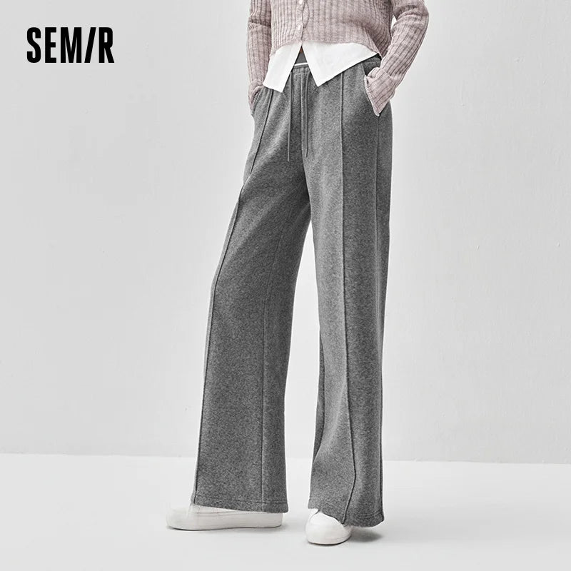 ខោ Semir សម្រាប់នារី ជើងធំ ចង្កេះយឺត មានក្រណាត់រុំ រលុង ធម្មតា រដូវរងា ខោវែងពេញ ស្ទីលប្រចាំថ្ងៃ 2026