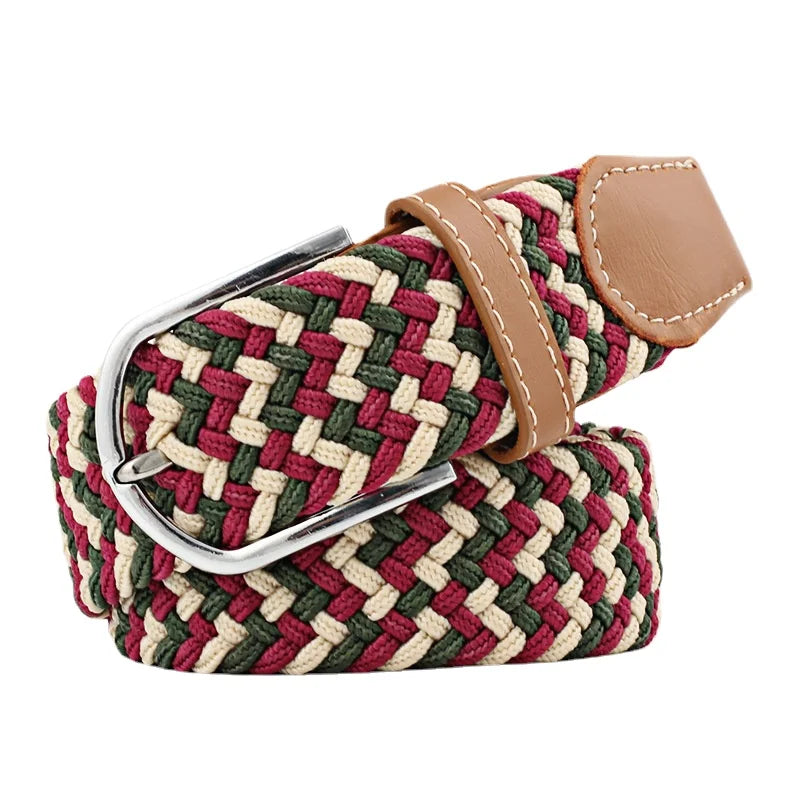 105cm Stretch Woven Belt, Unisex Canvas Belts Fashion Casual Student Belt Women Cinturon Male Waistband.