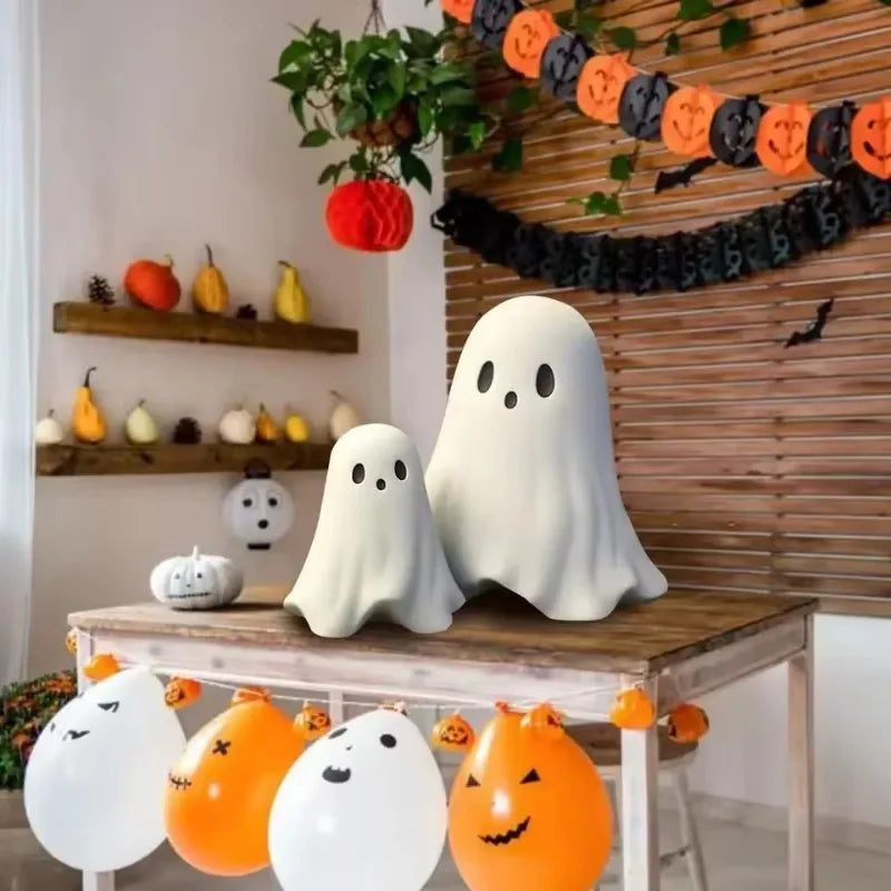 Cute ghost statue of middle finger, scary ghost figurines, holiday home decorations, Halloween decorations，Small Mini Decoration