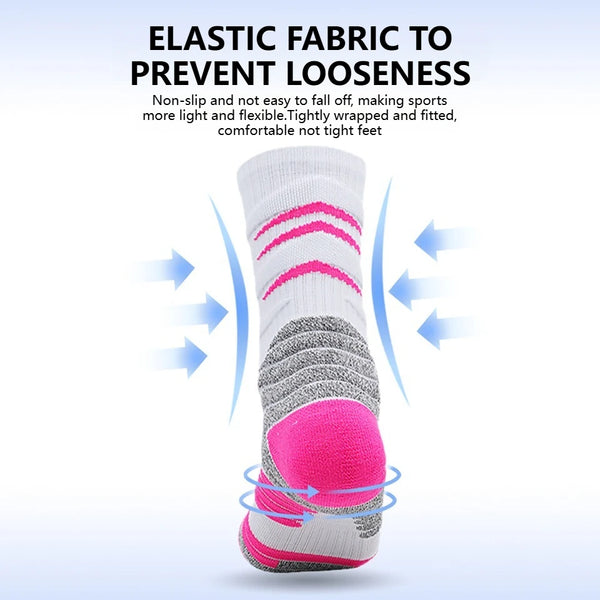 WRELS 1/2/3 Pairs Running Socks Moisture Wicking Breathable Sports Socks Men Compression Cushioned Basketball Training Socks