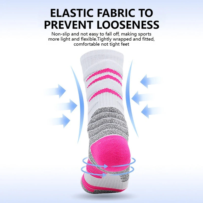 WRELS 1/2/3 Pairs Running Socks Moisture Wicking Breathable Sports Socks Men Compression Cushioned Basketball Training Socks