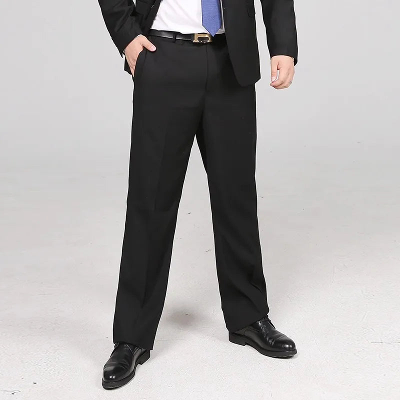 10XL Men's Black Suit Pants, Business Casual Trouser, Dark Blue Male Cool Choice Pant, New 2026