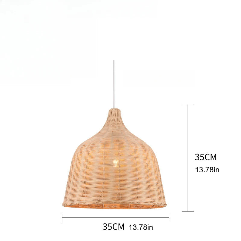 JOYINLED Woven Pendant Light Kitchen 26/35CM Handmade Ceiling Lighting Chandelier, Large Hanging Lampshade Fixture Home Decor