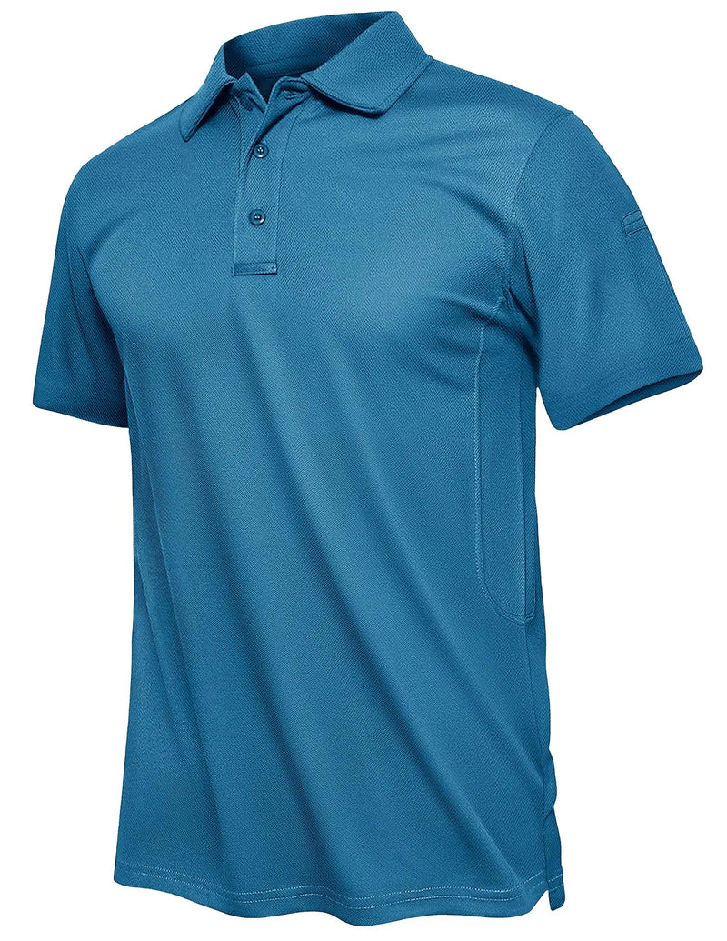 TACVASEN Summer Polo Tee Shirts Men's Short Sleeve Quick Dry T-shirt Breathable Work Shirt Fishing Hiking Golf Polos Top Man
