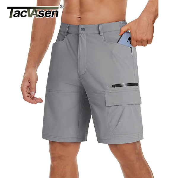 TACVASEN Hiking Cargo Shorts Mens Lightweight Quick-Dry Water-resistant Short Pants with Multiple-pockets Summer Shorts for Men