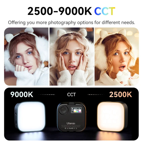 ភ្លើងវីដេអូ Ulanzi U60 ពណ៌ពេញ RGB 2500-9000K ពន្លឺពីរពណ៌អាចលៃតម្រូវបានសម្រាប់ការថតរូបបំពេញពន្លឺកាមេរ៉ាសម្រាប់ការផ្សាយផ្ទាល់ DSLR