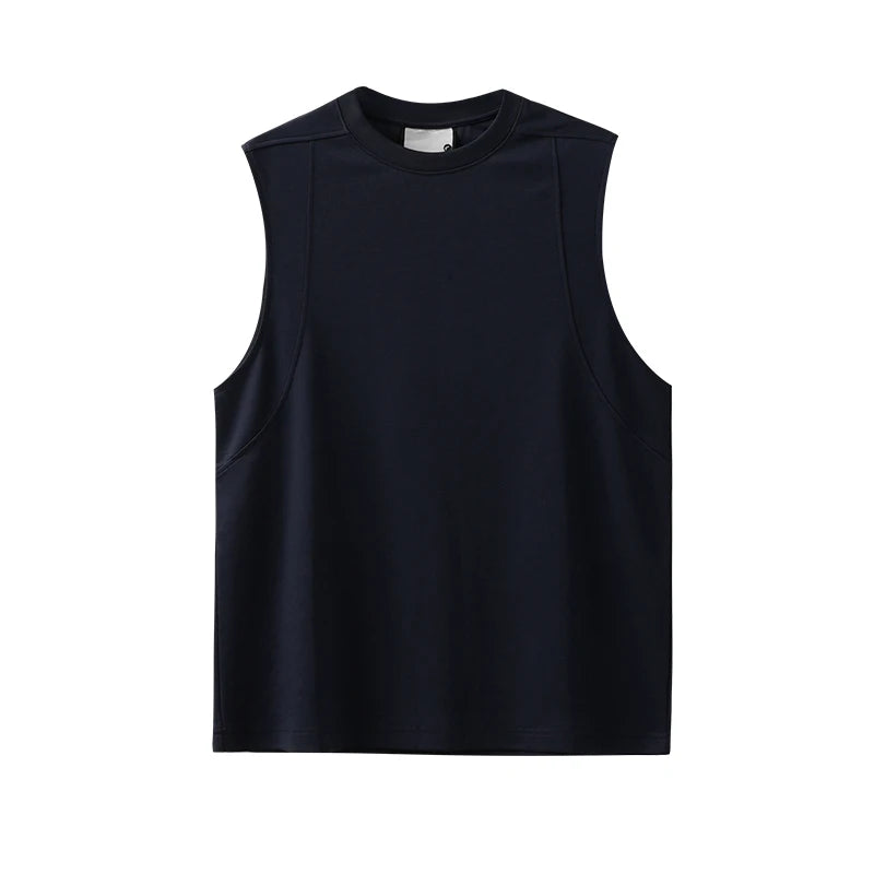DUKEEN Coolness Modal Sleeveless T-Shirt for Men Summer 250G Heavyweight Solid Color Fitness Running Sport Vest Men's White Tank