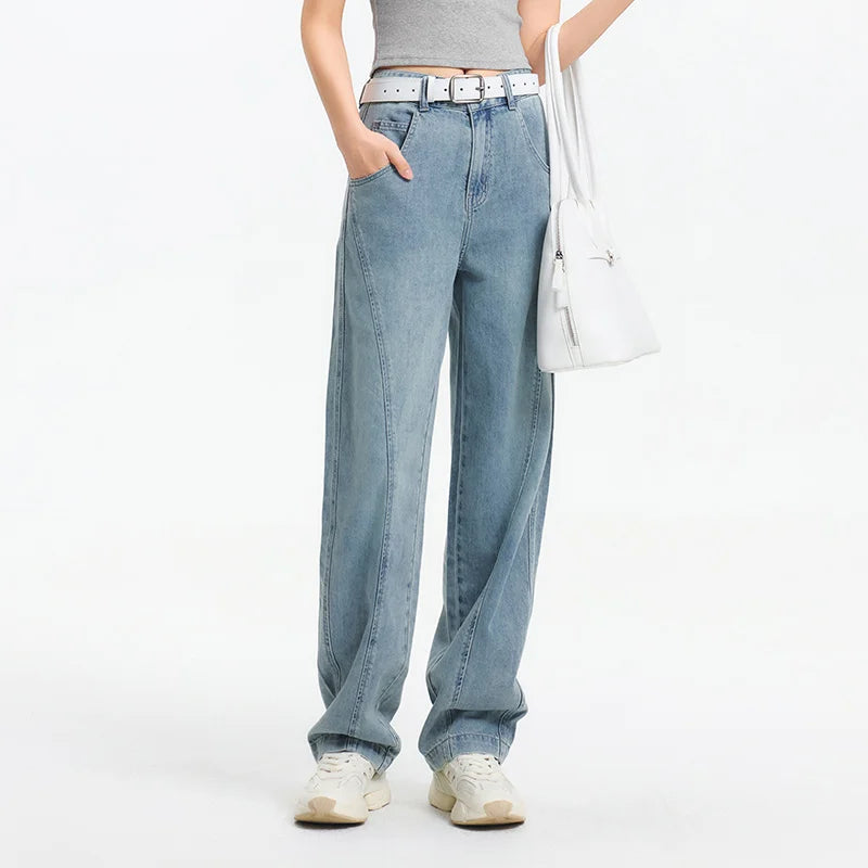 Semir Jeans Women Curved Hem Loose Floor-Length 2025 New Summer Cool Feeling Tapered Pants Trendy for Streetwear Looks