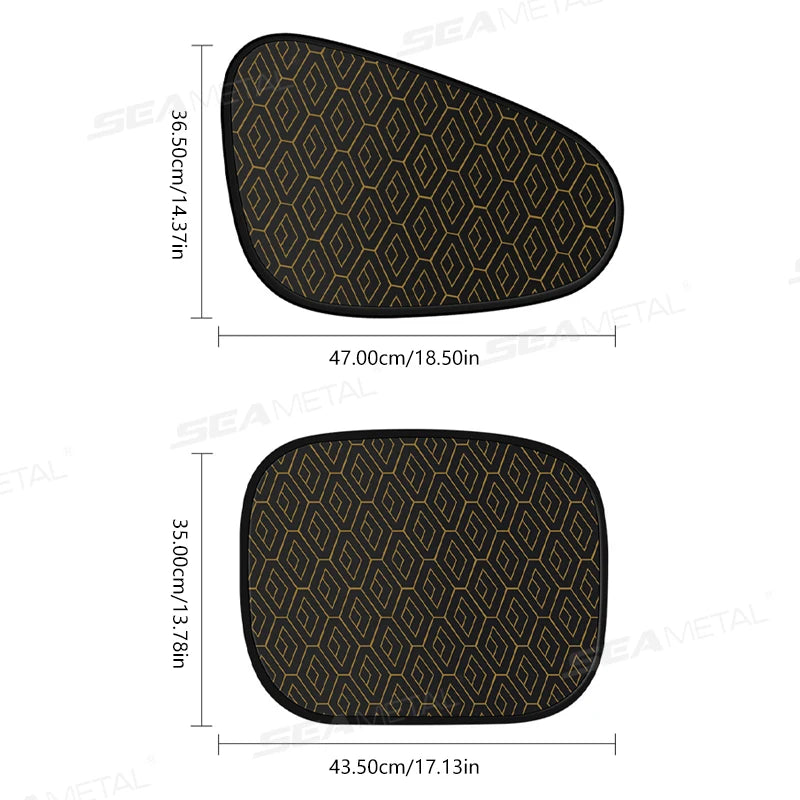 SEAMETAL Car Electrostatic Side Sun Shade Curtains Foldable Side Window Sunshade Thicken Anti Glare UV-Reflective Sun Protector