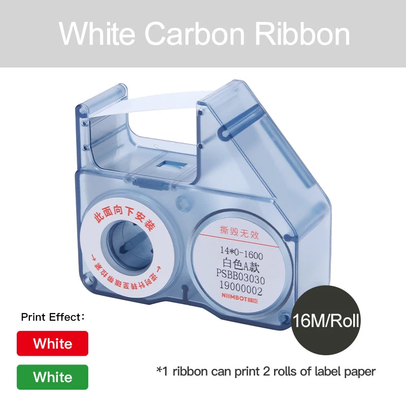 Niimbot N1/B18 PET Label Paper 2 Rolls Scratch-Resistant Tapes Carbon Ribbon Sticker Keep 8-10 Years For Portable Label Printer