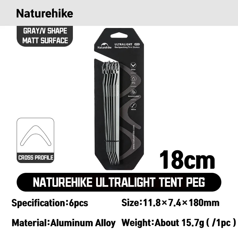 Naturehike 2026 NewHiking Tent Lightweight Tent Pegs for Outdoor Hiking and Camping Durable&Stable Compatible with All Tents