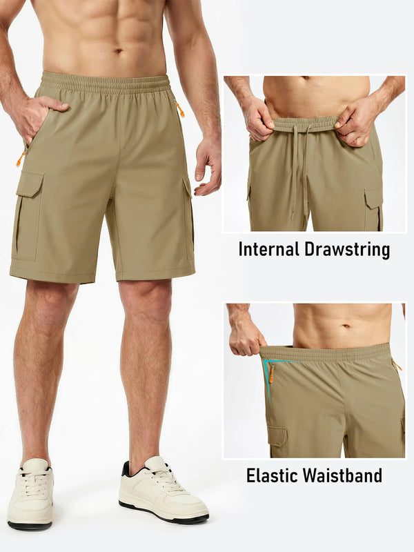 TACVASEN Men's Cargo Shorts Quick Dry Lightweight Outdoor Hiking Shorts Multi-Pocket Work Short Pants Tactical Casual Bottoms