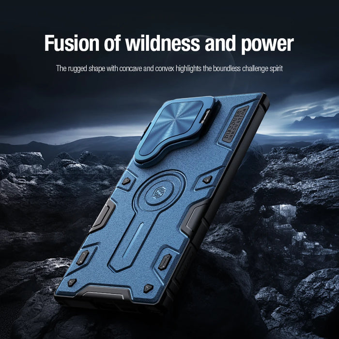 For Samsung Galaxy S24 Ultra Case NILLKIN CamShield Armor Prop Flip Lens Bracket Case With Kickstand For Samsung S24 Ultra Cover