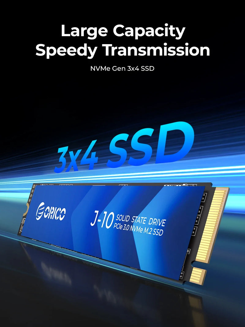 ORICO J10 M.2 NVMe SSD PCIe 3.0 SSD 3100MB/S M.2 M Key 2280 Internal Solid State Drive for Audio Editor 1TB 2TB 4TB