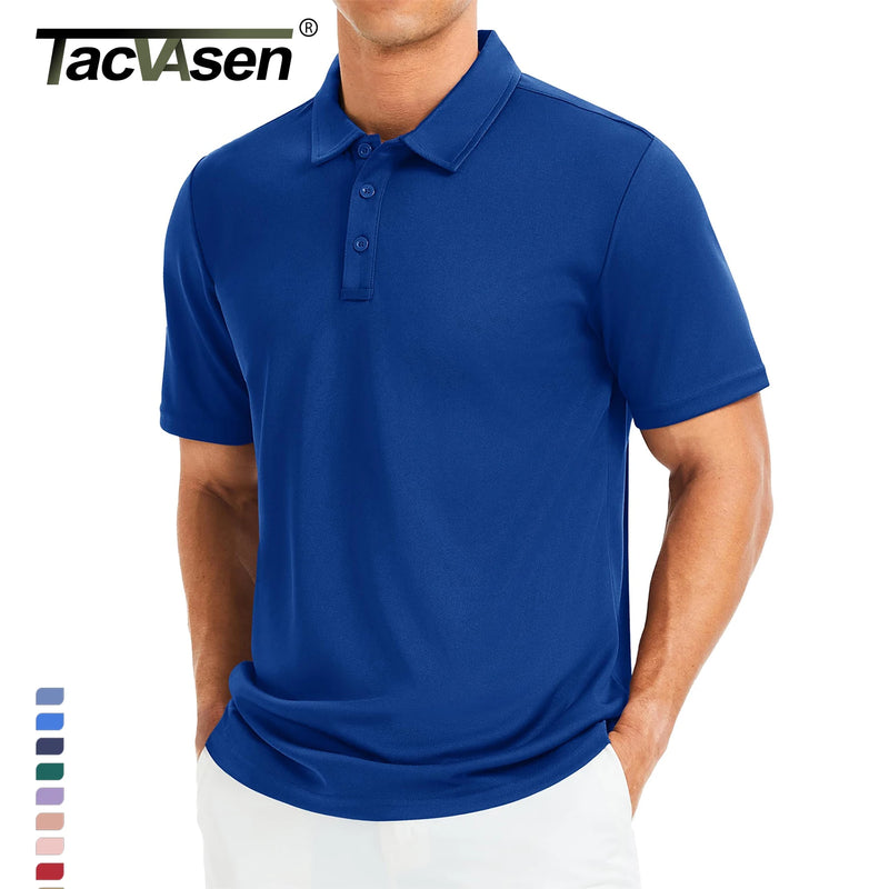 TACVASEN Men's Quick Dry Lightweight Polo Shirts Short Sleeve Golf Collared Moisture Wicking Athletic Performance Casual Polos