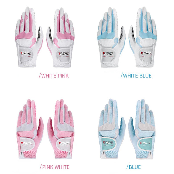 Women Golf Gloves Soft Microfiber Cloth Anti-Slip Beads Breathable Gloves Factory Outdoor Sports Protetive Gloves ST018