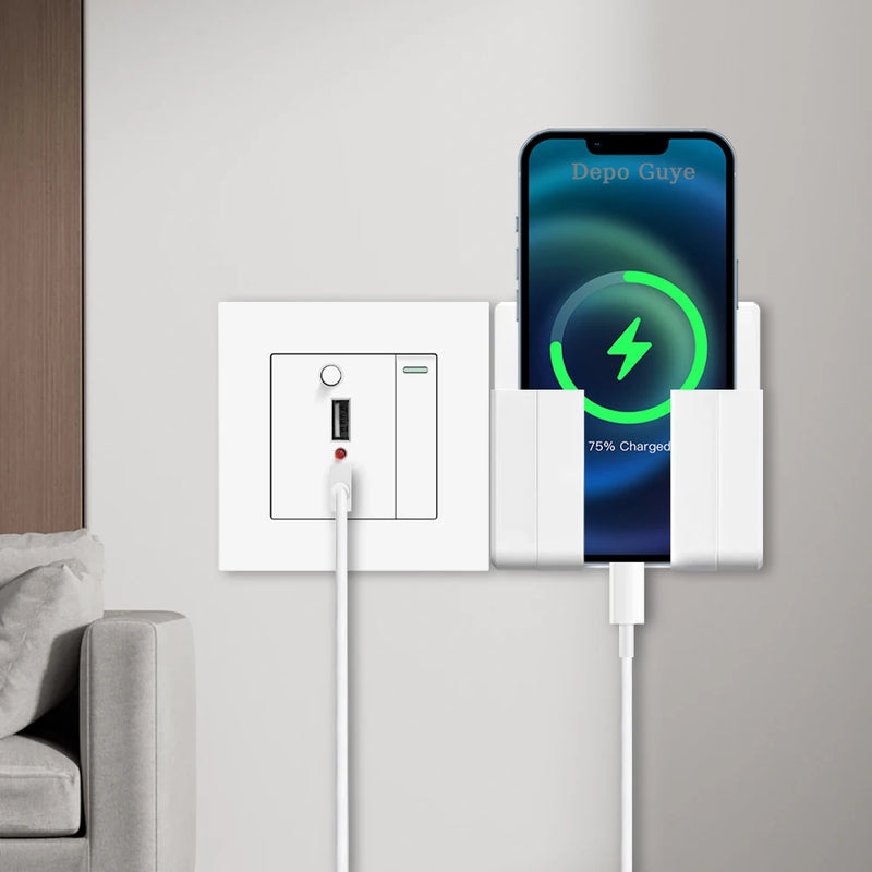 1 gang 2 way with 2 ports USB charging socket, with LED light, AC110-250V, light switch with international universal USB socket