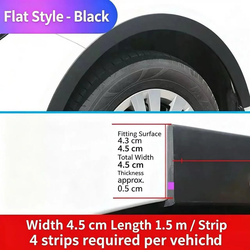 Universal Carbon Fiber Car Fender Flares Self-Adhesive Rubber Wheel Eyebrow Anti-Scratch Anti-Collision Protector Trim Strip