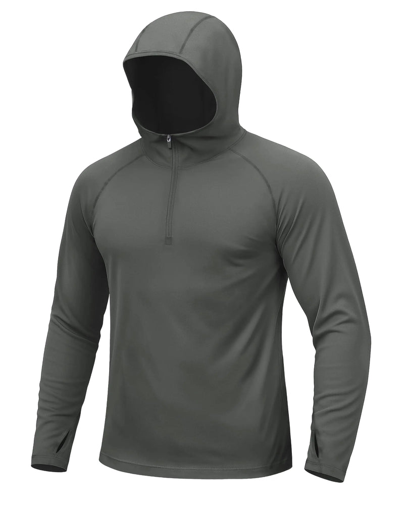 TACVASEN Mens 1/4 Zip UPF 50+ Shirts Sun Protection Running Surfing Athletic Shirt Lightweight Rash Guard Long Sleeve Hoodie