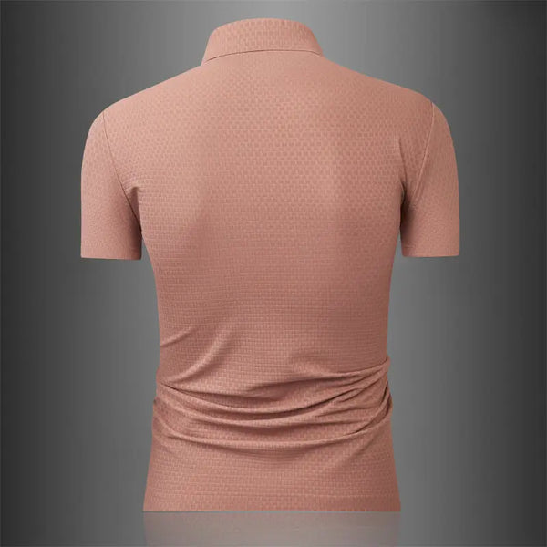 Men's Breathable Short-Sleeve Shirt - Physical Antibacterial, Moisture-Wicking & Skin-Friendly Jacquard T-shirt