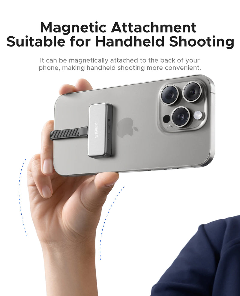 ORICO FlashPod 256GB MINI Portable SSD ProRes with Direct Plug & PD 100W Fast Charging for Dashcam Mobile Mac PC iPhone 16/15