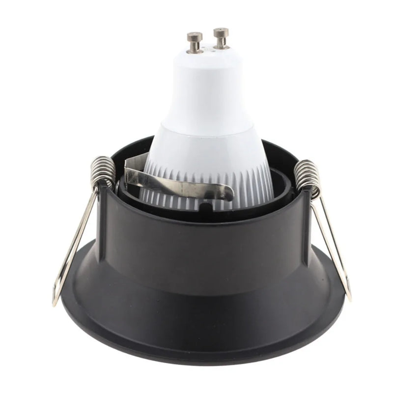 ឈុតជំនួសអំពូលភ្លើង Downlight រាងមូល GU10 ចំនួន 1/10 ដុំ សម្រាប់តោងពិដាន ពណ៌ខ្មៅ MR16
