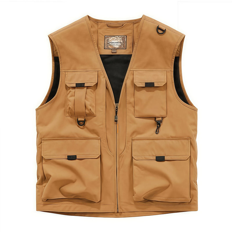 Men's 2025 Autumn Multi-Pocket Breathable Outdoor Casual Sports Sleeveless Jacket Fashion Photographer Design Fishing Vest