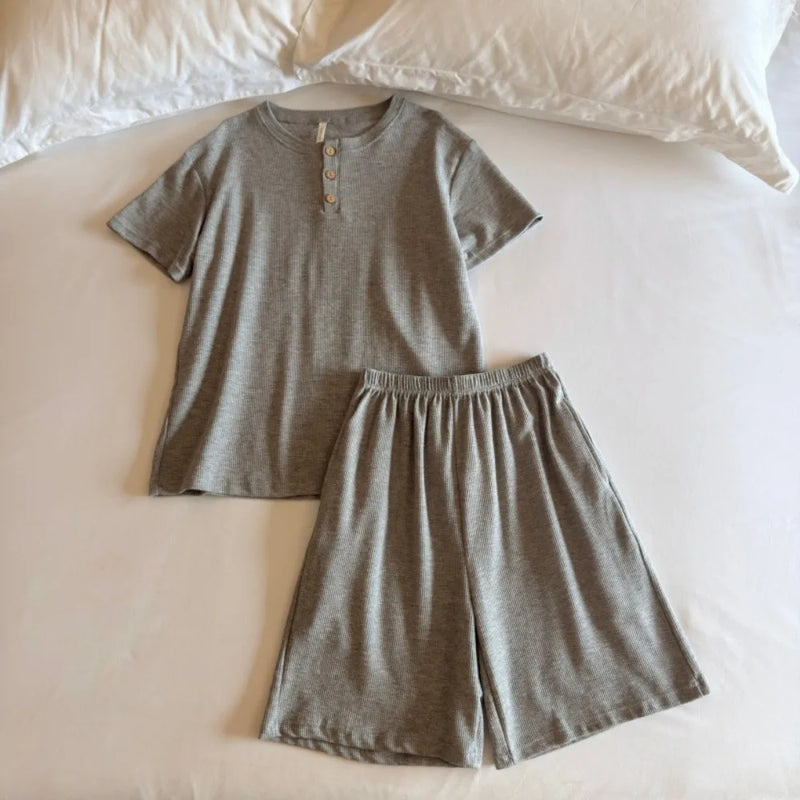 Summer Wear Sleepwear Women's Pajamas with Shorts Female Clothing Pajamas for Women Nightwear Solid Color Night Wear Ladies