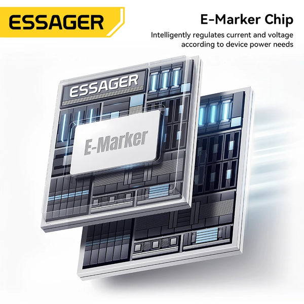 ខ្សែសាក Essager 100W Car Spring Type C សម្រាប់ iPhone 17 16 15 Pro Xiaomi Samsung PD សាកថ្មលឿនសម្រាប់ Macbook iPad ខ្សែ Type C ដល់ C