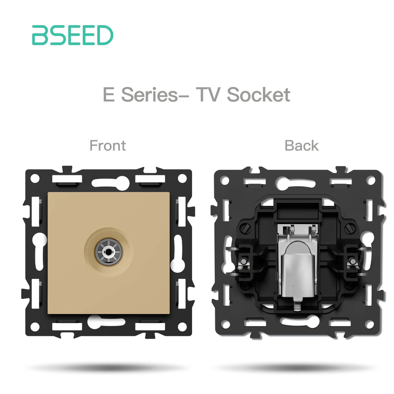 BSEED 1/2Gang Button Light Switch Function Part Glass Frame Only Light Switch Wall Power Scoket DIY Parts Free Combination 86mm