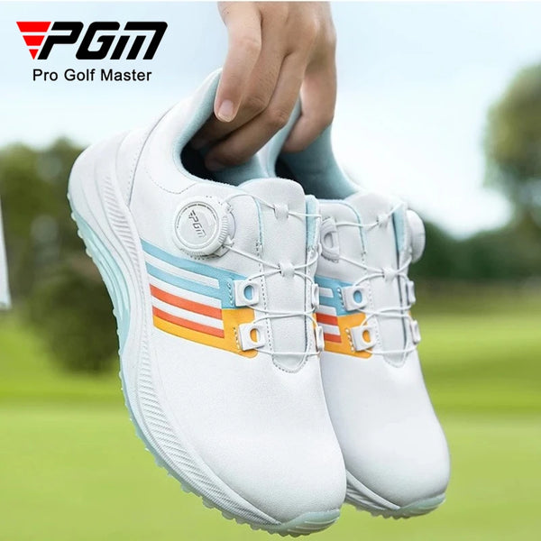 PGM Children's Golf Shoes for Teenagers Waterproof Anti Slip Wear-resistant Girls' Knob Shoelaces Boys' Sports Sneakers XZ427