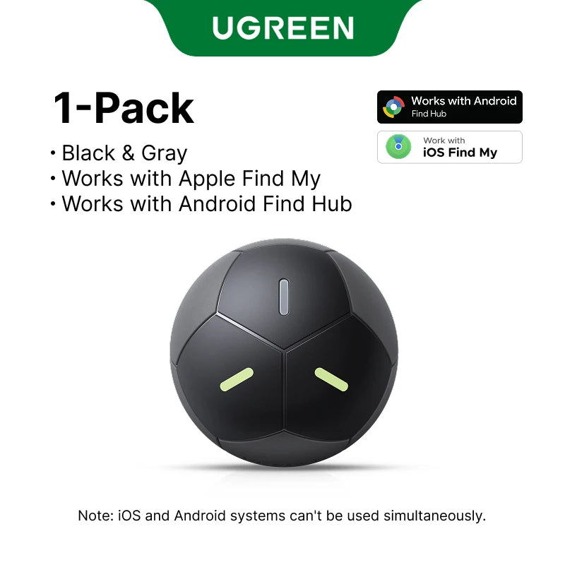 UGREEN FineTrack Mini Duo 2‑in‑1 Tracker, Smart Bluetooth Item Locator Tag For Apple Find My (iOS) & Find Hub App (Android)