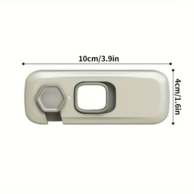 2Pcs child Safety Lock 360° Rotatable Cabinet Fridge Lock, Strong No-Trace Adhesive, No Drilling Childproof Anti-Opening Lock